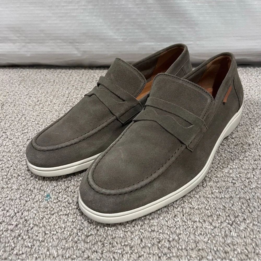 Rodd & Gunn Men Moana Loafer Shoes Size 12, 45 Green Gray Slip On Suede Leather